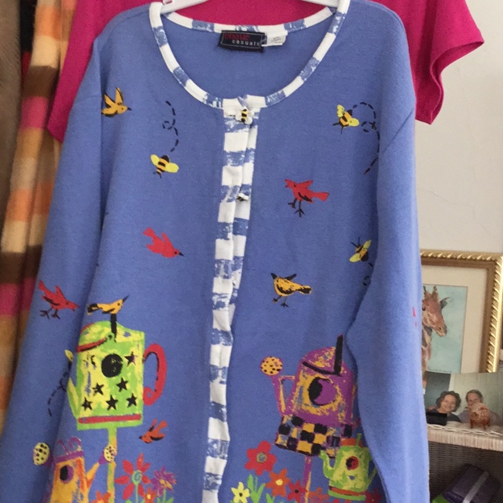 Adorable birds & bees sweater, XL